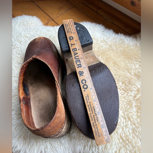 Antique Handmade Leather Clogs - Picture 13 of 15